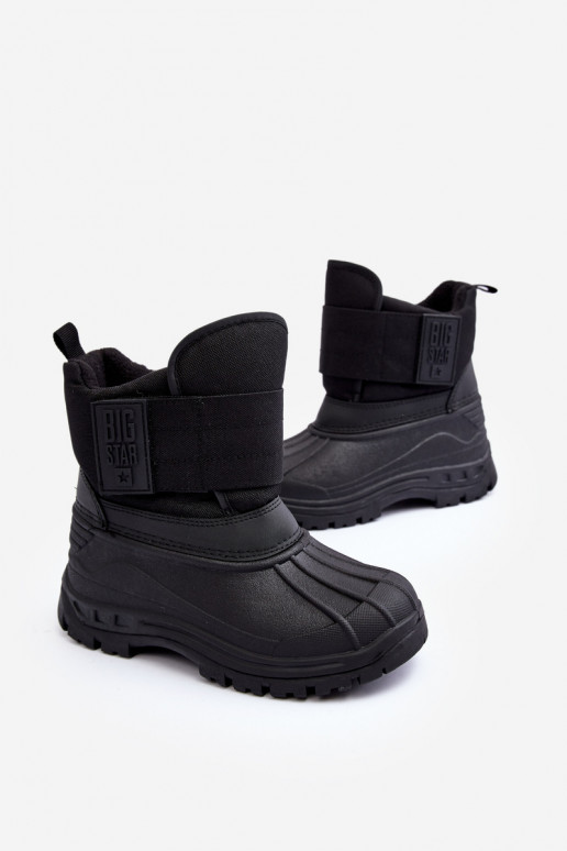 Botas de nieve para niños con cierres adhesivos calentadas negras Big Star MM374122