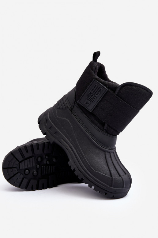 Botas de nieve para niños con cierres adhesivos calentadas negras Big Star MM374122