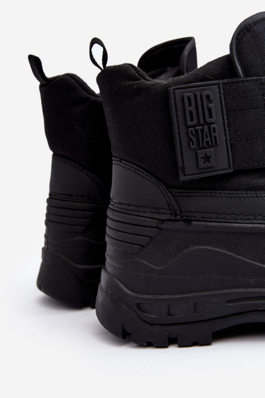 Botas de nieve para niños con cierres adhesivos calentadas negras Big Star MM374122