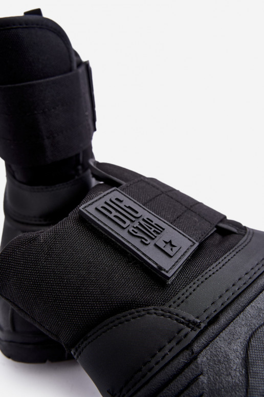 Botas de nieve para niños con cierres adhesivos calentadas negras Big Star MM374122