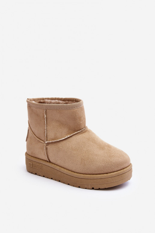 Botas de nieve para niños calentadas beige Big Star MM374056 Botas de nieve para niños calentadas beige Big Star MM374056