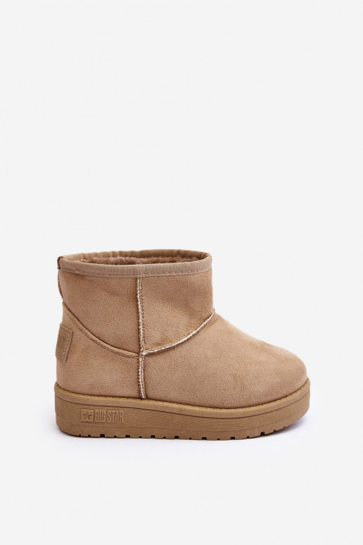 Botas de nieve para niños calentadas beige Big Star MM374056 Botas de nieve para niños calentadas beige Big Star MM374056