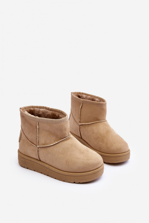 Botas de nieve para niños calentadas beige Big Star MM374056 Botas de nieve para niños calentadas beige Big Star MM374056
