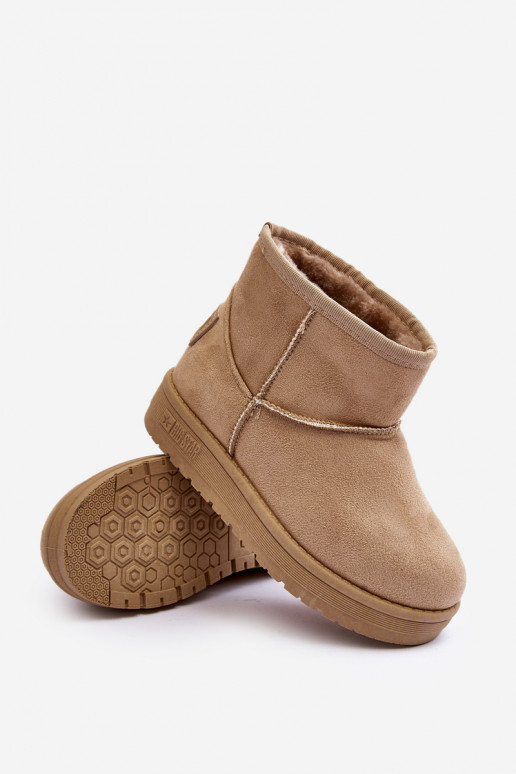 Botas de nieve para niños calentadas beige Big Star MM374056