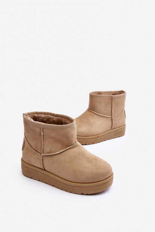 Botas de nieve para niños calentadas beige Big Star MM374056 Botas de nieve para niños calentadas beige Big Star MM374056