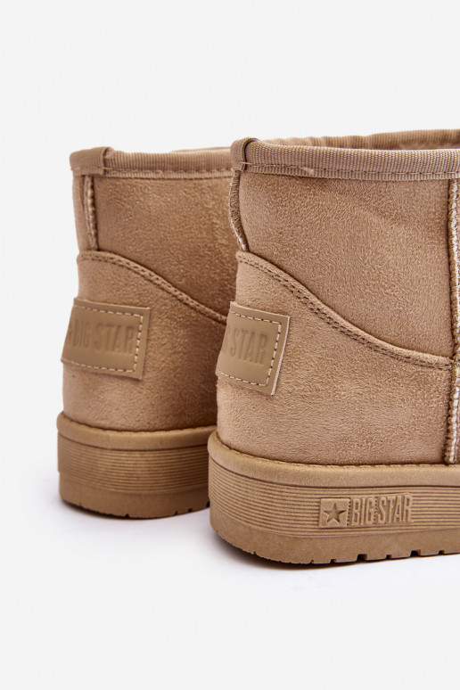 Botas de nieve para niños calentadas beige Big Star MM374056 Botas de nieve para niños calentadas beige Big Star MM374056