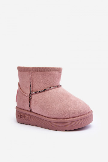 Botas de nieve para niños calentadas con cremalleras rosa Big Star MM374101