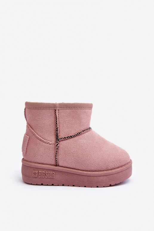 Botas de nieve para niños calentadas con cremalleras rosa Big Star MM374101 Botas de nieve para niños calentadas con cremalleras rosa Big Star MM374101