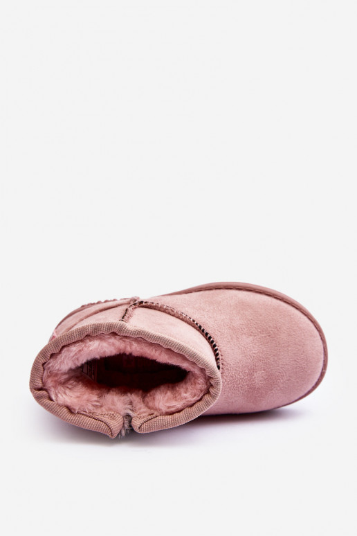 Botas de nieve para niños calentadas con cremalleras rosa Big Star MM374101 Botas de nieve para niños calentadas con cremalleras rosa Big Star MM374101