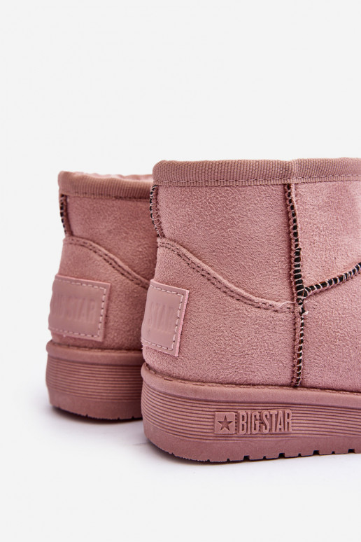 Botas de nieve para niños calentadas con cremalleras rosa Big Star MM374101