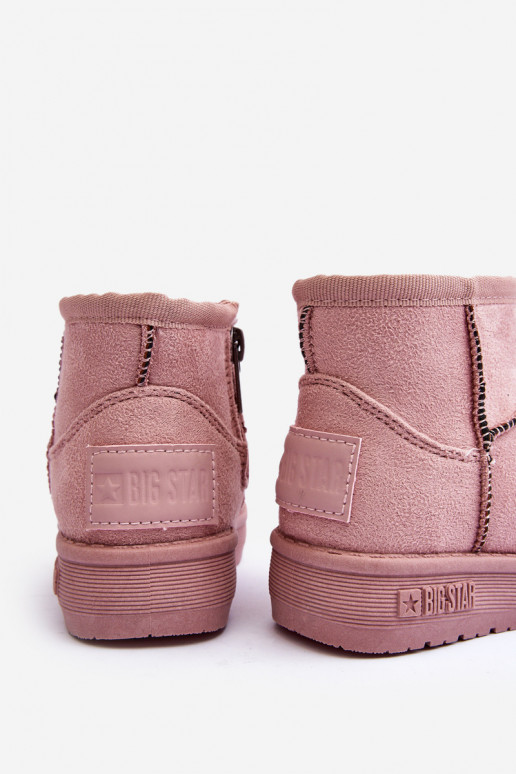Botas de nieve para niños calentadas con cremalleras rosa Big Star MM374101 Botas de nieve para niños calentadas con cremalleras rosa Big Star MM374101