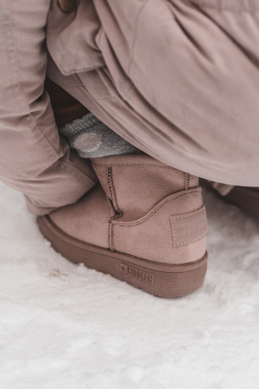 Botas de nieve para niños calentadas con cremalleras rosa Big Star MM374101