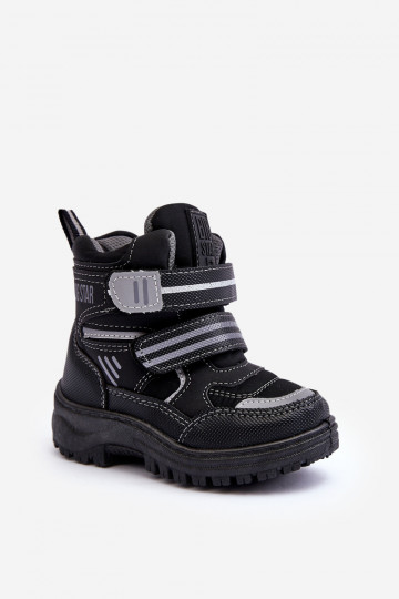 Botas de nieve para niños calefactables y con cierres adhesivos negro Big Star MM374129