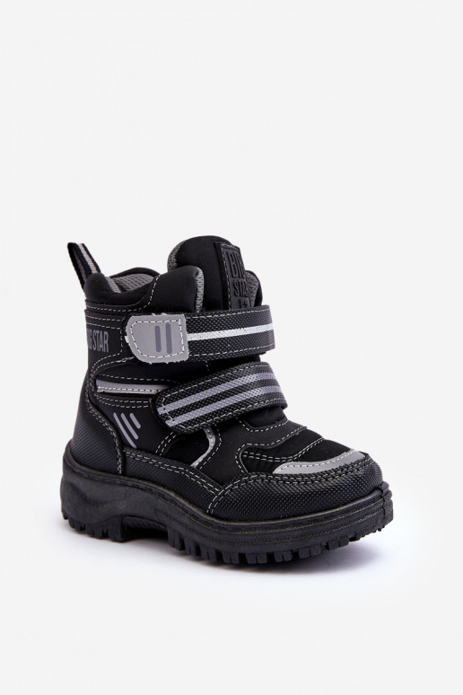 Botas de nieve para niños calefactables y con cierres adhesivos negro Big Star MM374129