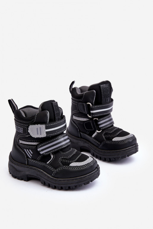 Botas de nieve para niños calefactables y con cierres adhesivos negro Big Star MM374129