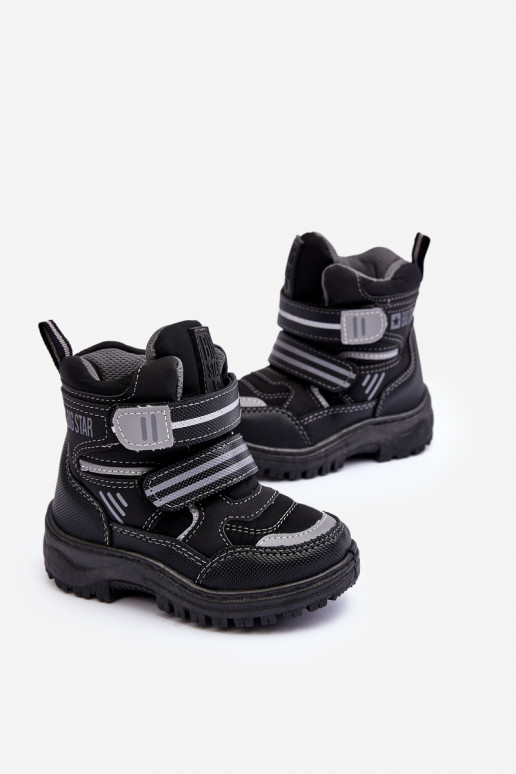 Botas de nieve para niños calefactables y con cierres adhesivos negro Big Star MM374129