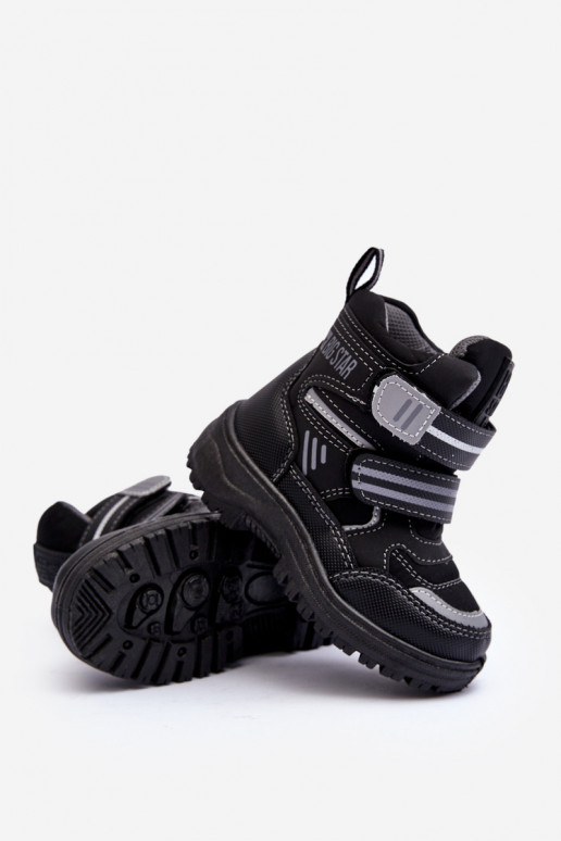 Botas de nieve para niños calefactables y con cierres adhesivos negro Big Star MM374129