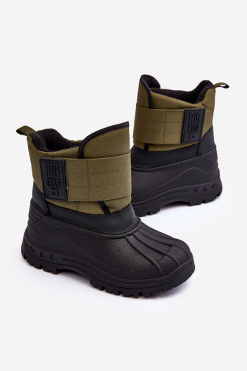 Botas de nieve para niños con cierres adhesivos calentadas caqui Big Star MM374123 2
