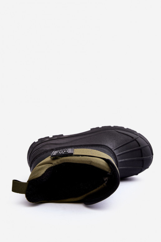 Botas de nieve para niños con cierres adhesivos calentadas caqui Big Star MM374123