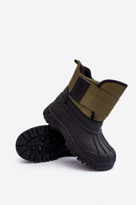 Botas de nieve para niños con cierres adhesivos calentadas caqui Big Star MM374123