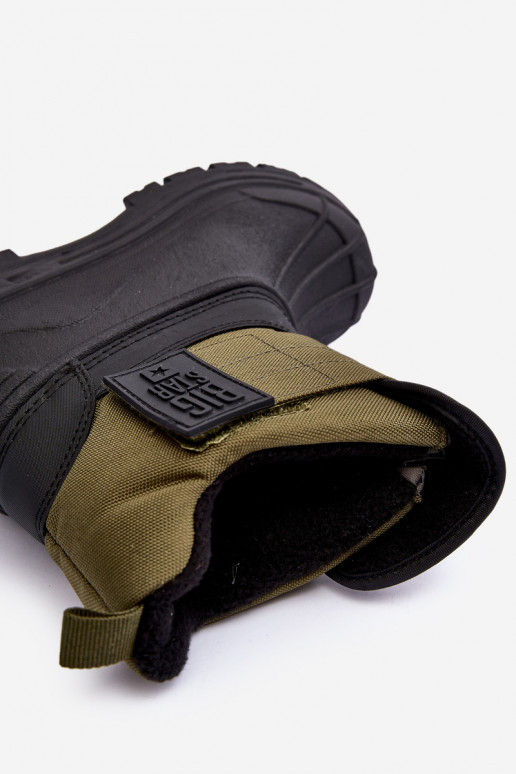 Botas de nieve para niños con cierres adhesivos calentadas caqui Big Star MM374123