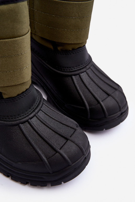 Botas de nieve para niños con cierres adhesivos calentadas caqui Big Star MM374123