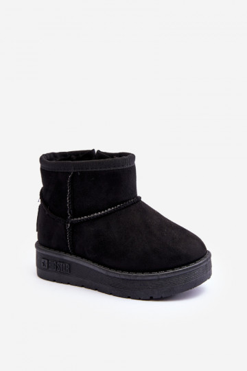 Botas de nieve para niños calentadas con cremalleras, negras Big Star MM374100