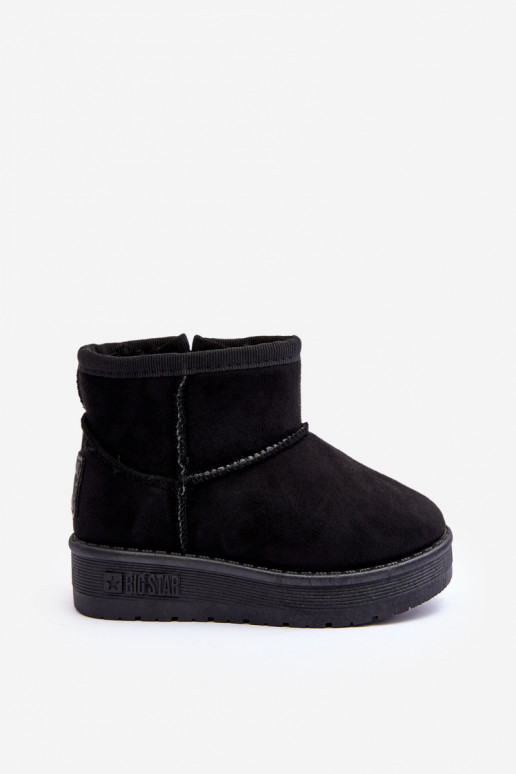 Botas de nieve para niños calentadas con cremalleras, negras Big Star MM374100