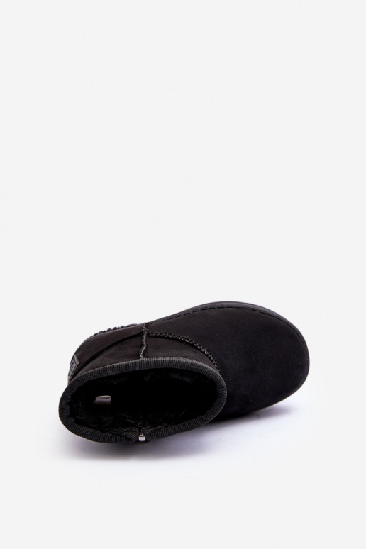 Botas de nieve para niños calentadas con cremalleras, negras Big Star MM374100