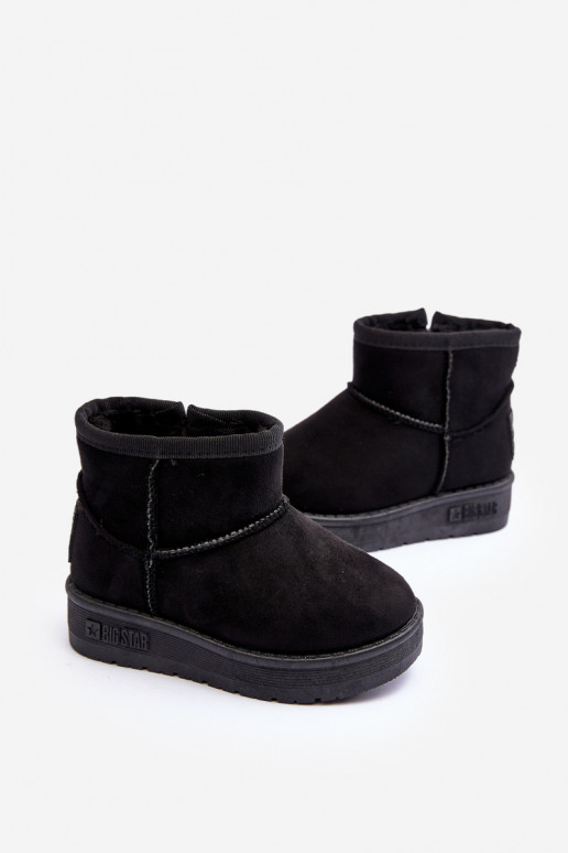 Botas de nieve para niños calentadas con cremalleras, negras Big Star MM374100