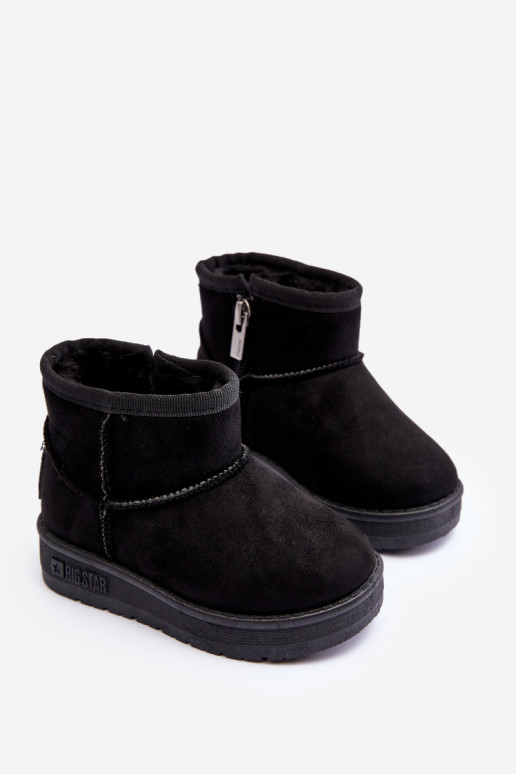 Botas de nieve para niños calentadas con cremalleras, negras Big Star MM374100