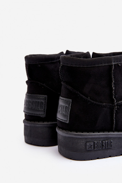 Botas de nieve para niños calentadas con cremalleras, negras Big Star MM374100