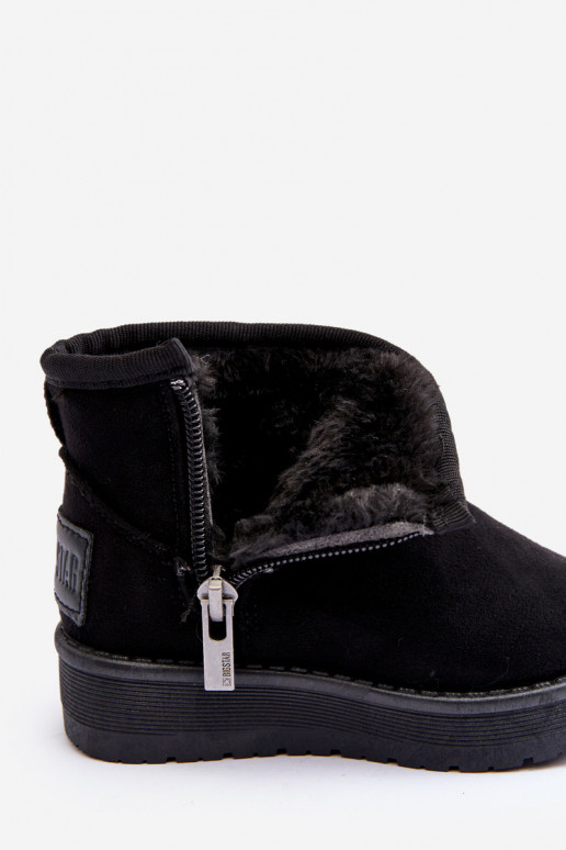 Botas de nieve para niños calentadas con cremalleras, negras Big Star MM374100