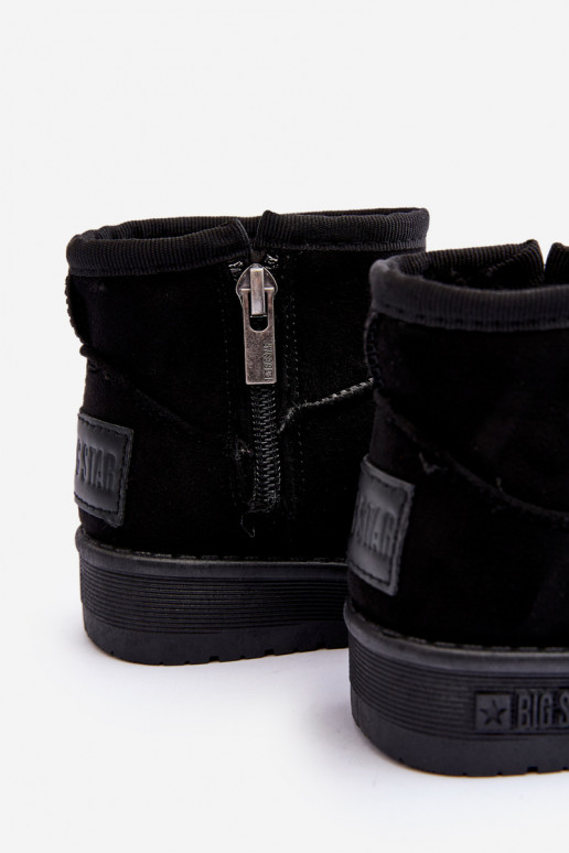 Botas de nieve para niños calentadas con cremalleras, negras Big Star MM374100 Botas de nieve para niños calentadas con cremalleras, negras Big Star MM374100