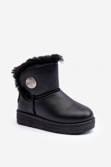 Botas de nieve para niños calentadas con pelo interior color negro Big Star MM374082
