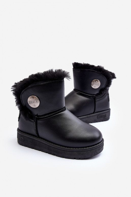 Botas de nieve para niños calentadas con pelo interior color negro Big Star MM374082
