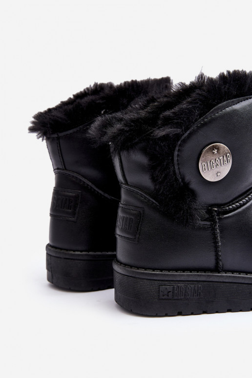 Botas de nieve para niños calentadas con pelo interior color negro Big Star MM374082
