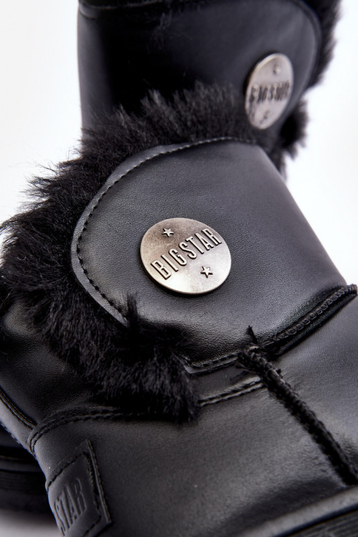 Botas de nieve para niños calentadas con pelo interior color negro Big Star MM374082