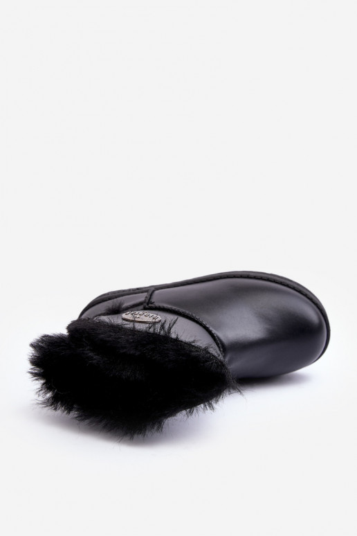 Botas de nieve para niños calentadas con pelo interior color negro Big Star MM374082