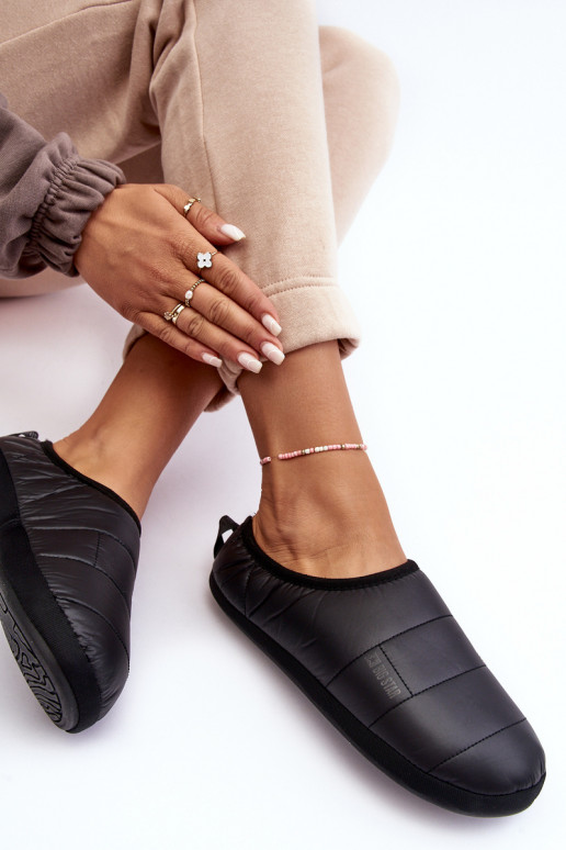 Pantuflas calentadas en negro Big Star KK274604