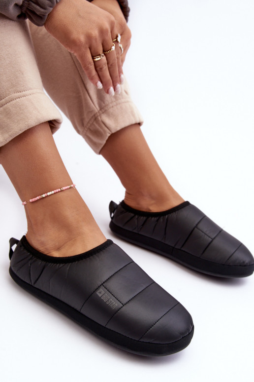 Pantuflas calentadas en negro Big Star KK274604