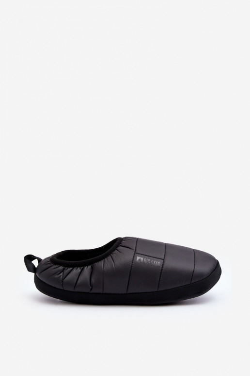 Zapatillas de calentamiento de un modelo resistente, negro Big Star KK174363 Zapatillas de calentamiento de un modelo resistente, negro Big Star KK174363