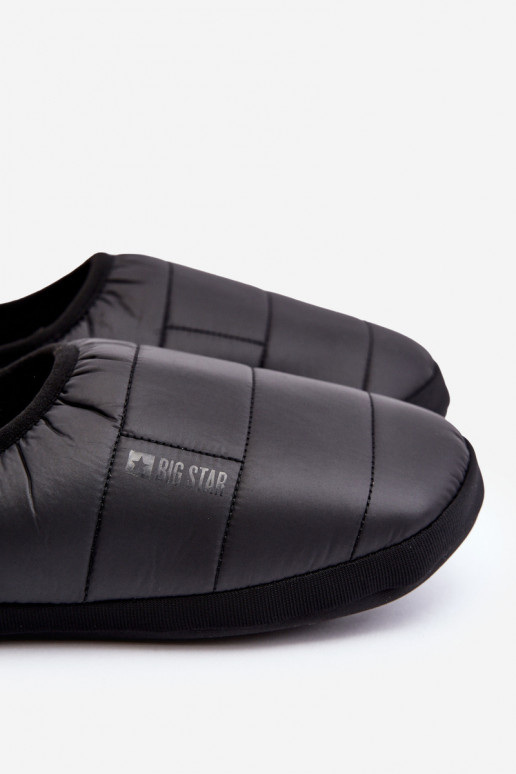 Zapatillas de calentamiento de un modelo resistente, negro Big Star KK174363 Zapatillas de calentamiento de un modelo resistente, negro Big Star KK174363