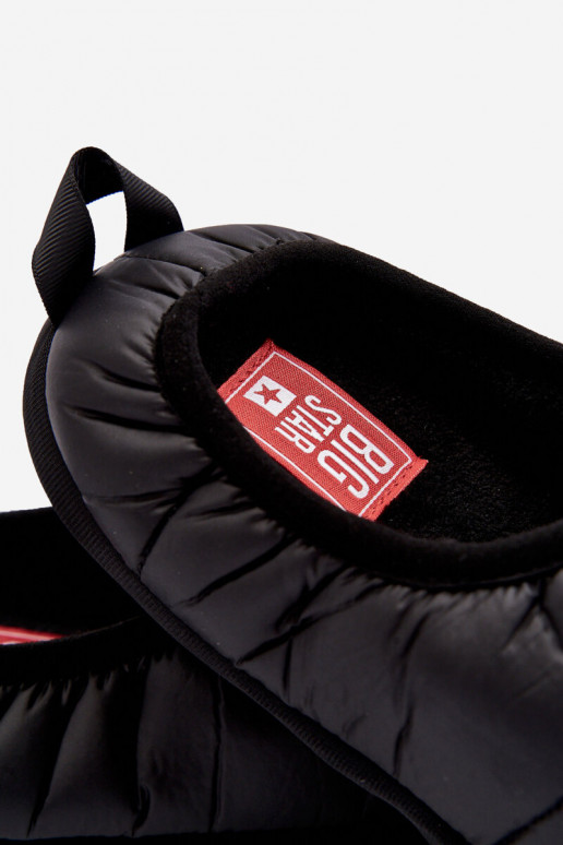 Zapatillas de calentamiento de un modelo resistente, negro Big Star KK174363 Zapatillas de calentamiento de un modelo resistente, negro Big Star KK174363