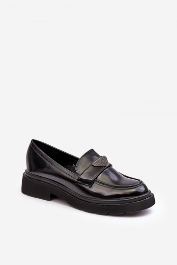 zapatos Mocasines con tacón ancho en color negro Venla