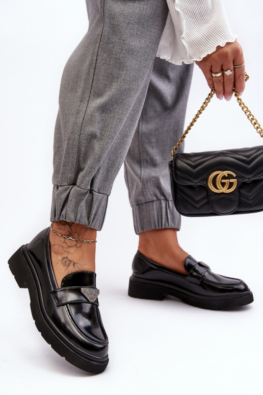 zapatos Mocasines con tacón ancho en color negro Venla zapatos Mocasines con tacón ancho en color negro Venla