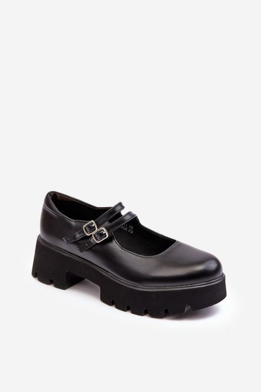 Zapatos tacón bajo Saviwa negros