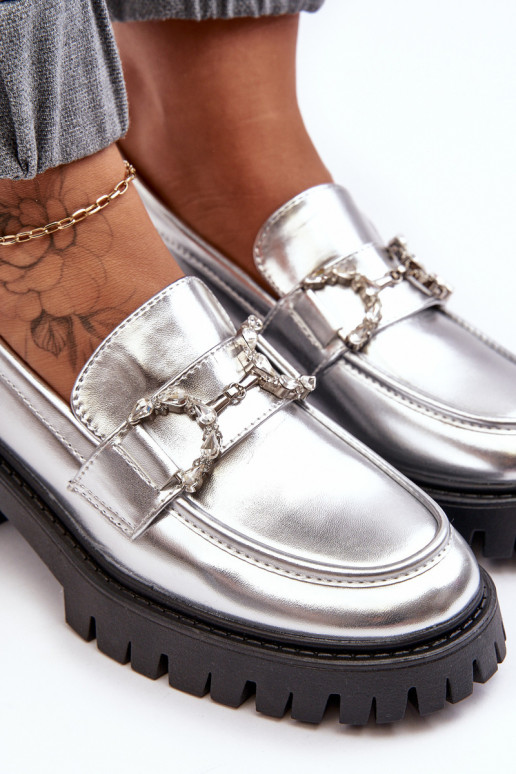 Zapatos con tacón ancho en color plateado Lemmitty Zapatos con tacón ancho en color plateado Lemmitty