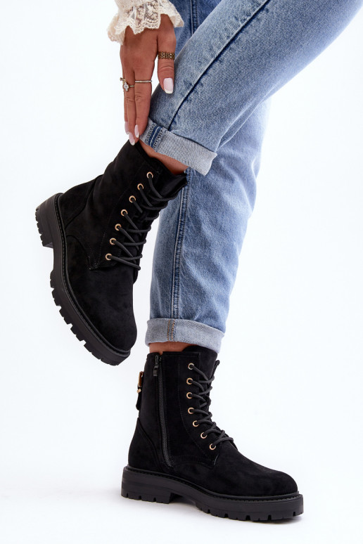 botas con cremalleras en color negro Ninsuni
