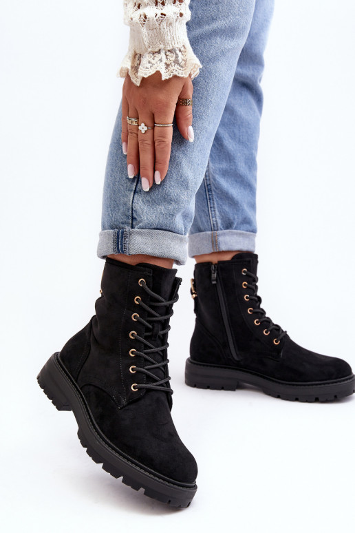 botas con cremalleras en color negro Ninsuni